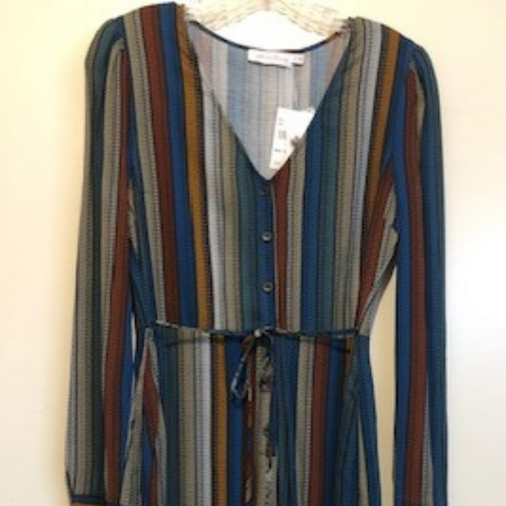 All in Favor Printed Long Sleeve Wide Leg Jumpsuit (NWT)